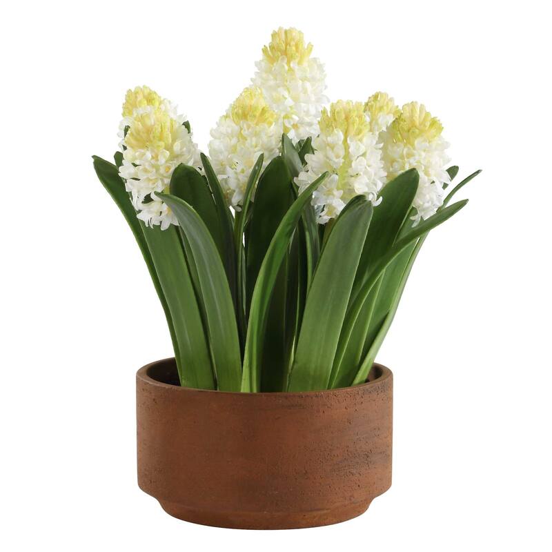 Uttermost 60242 Sincerity 17" Wide Hyacinth Flower Artificial Plant in - White / Terracotta