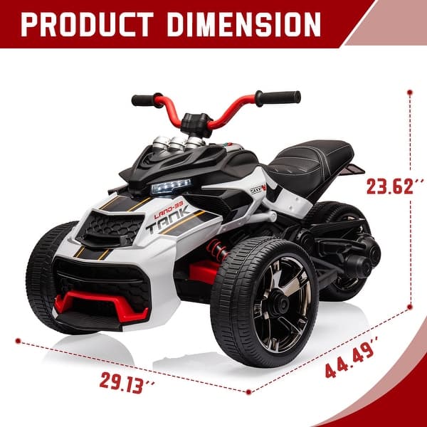 dimension image slide 2 of 6, Kids Ride On Electric ATV for Kids with 3 Wheelers