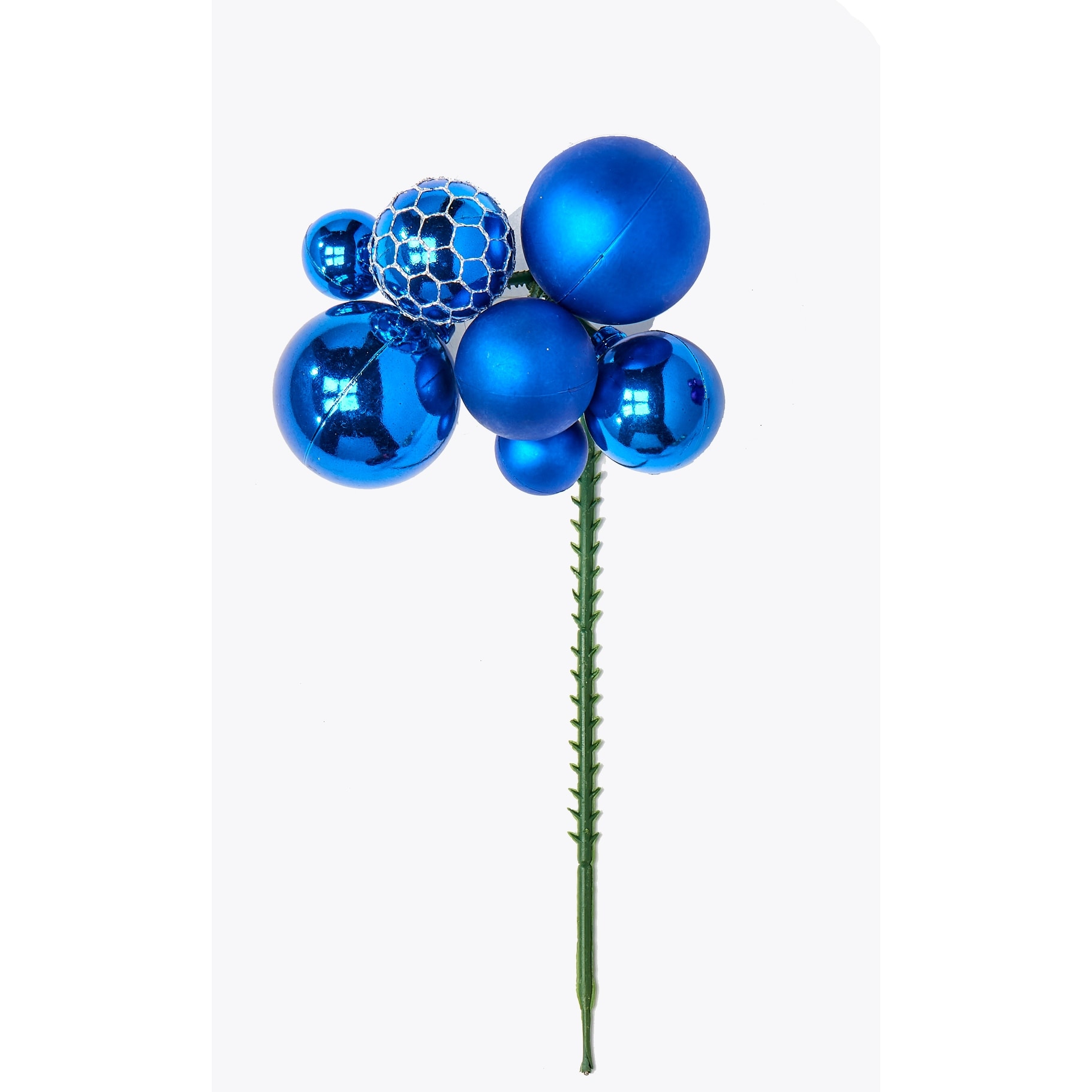Christmas Ball Pick x 7, Blue, Set of 12 - 6"