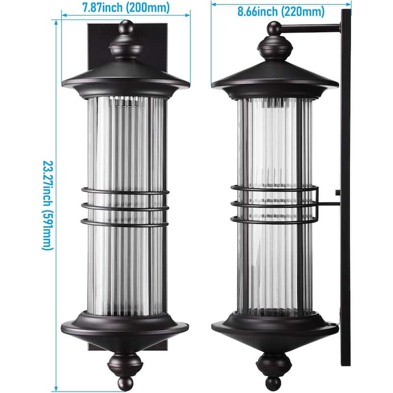 23inch wall lantern bronze porch ligh aluminum, glass, metal mount light