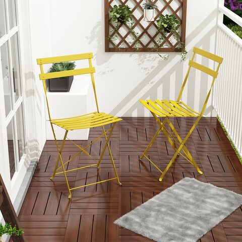 Bistro 2 Piece Relaxing Foldable Garden Indoor/Outdoor Chair Set of 2