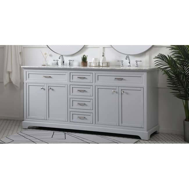 Elegant Lighting VF15072D Americana 72" Free Standing Double Basin