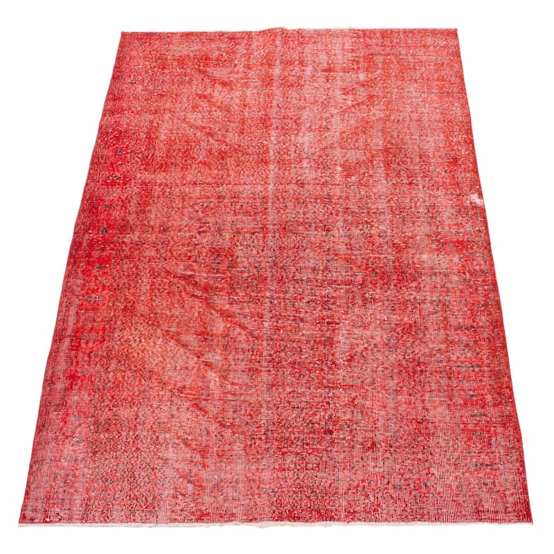 ECARPETGALLERY Hand-knotted Color Transition Dark Red Wool Rug - 5'8 x 8'8