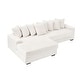 preview thumbnail 9 of 11, 111.4'' Modern L-Shaped Corduroy Sectional Sofa with 8 exquisite throw pillows and Ergonomic Armrests for Living Room