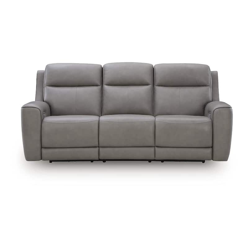 Signature Design by Ashley 5Z-Dreamlight Light Gray Power Reclining Sofa - 89"W x 41"D x 43"H