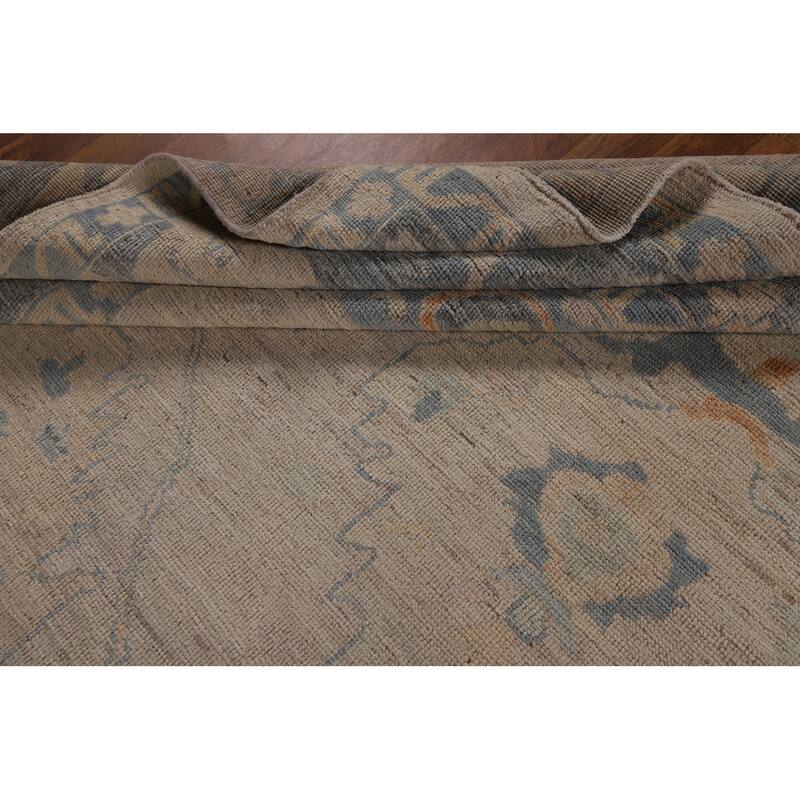 Oushak Turkish Rug Handmade Vegetable Dye Transitional Wool Carpet - 9'2"x 11'8"