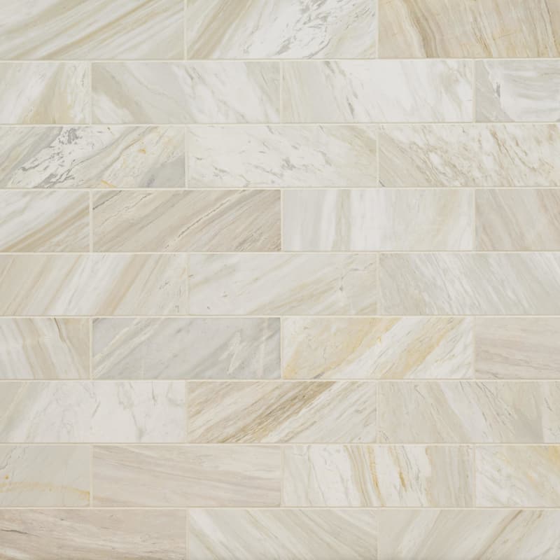 Ackland AKM-S-4X12TLH-CA 4" x 12" Marble Solid Floor and Wall Tile - - Selene Oro