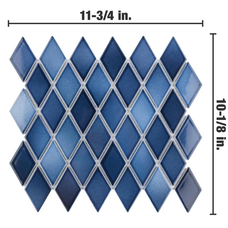 Merola Tile Hudson Kite Glacier 10-1/8" x 11-3/4" Porcelain Mosaic Floor and Wall Tile