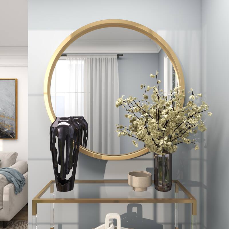 Black, White or Gold Wooden Room Wall Mirror with Thin Frame