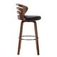 preview thumbnail 3 of 4, Porthos Home Cora Swivel Bar Stool - Beech Wood Legs & PU Leather Upholstery