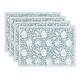 preview thumbnail 67 of 91, over&back Hand-Blocked 100% Cotton Placemats - Machine Washable - Set of 4 Blue Floral