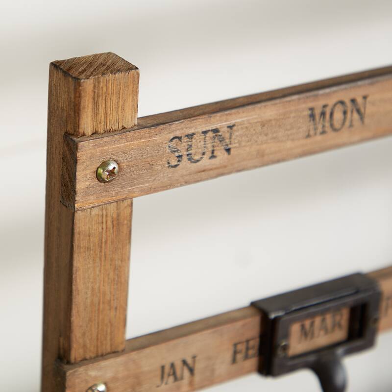 Wood Chef Sculpture with Calendar Markers - Brown - Roche River Decor - 4"W x 22"L x 14"H
