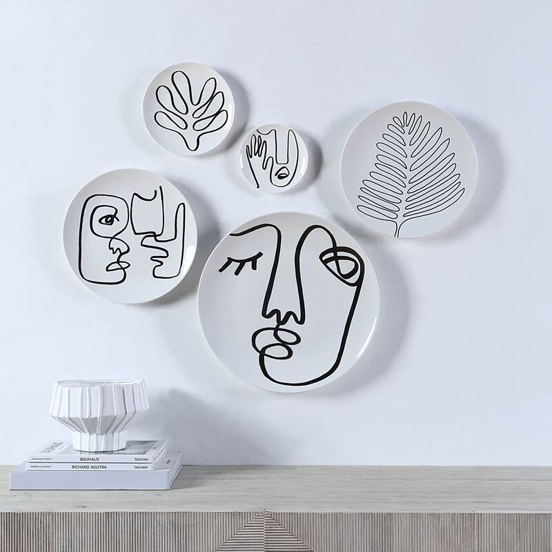 Renwil Solange 5 Piece Wide Wall Art, Black