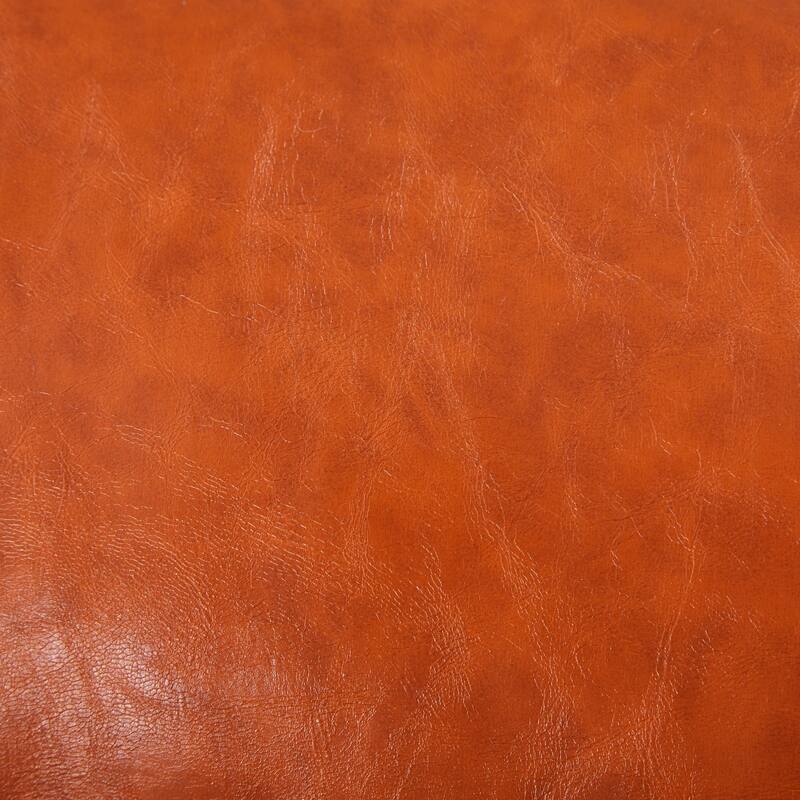 Lounge Chair Oil Wax Leather Sofa Chair with Removable Armrests, Rubber Wood Decorative Chair for Living Room