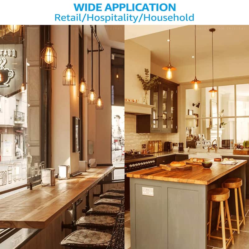 6 Pack ST19 LED Bulb, Dimmable, 7W Vintage Edison Clear Filament Light Bulb - 2700K Soft White