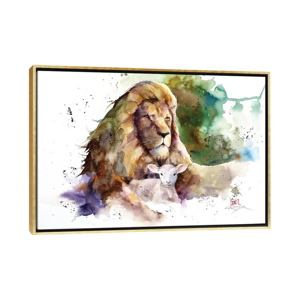 iCanvas "Lion and Lamb" by Dean Crouser Framed Canvas Print