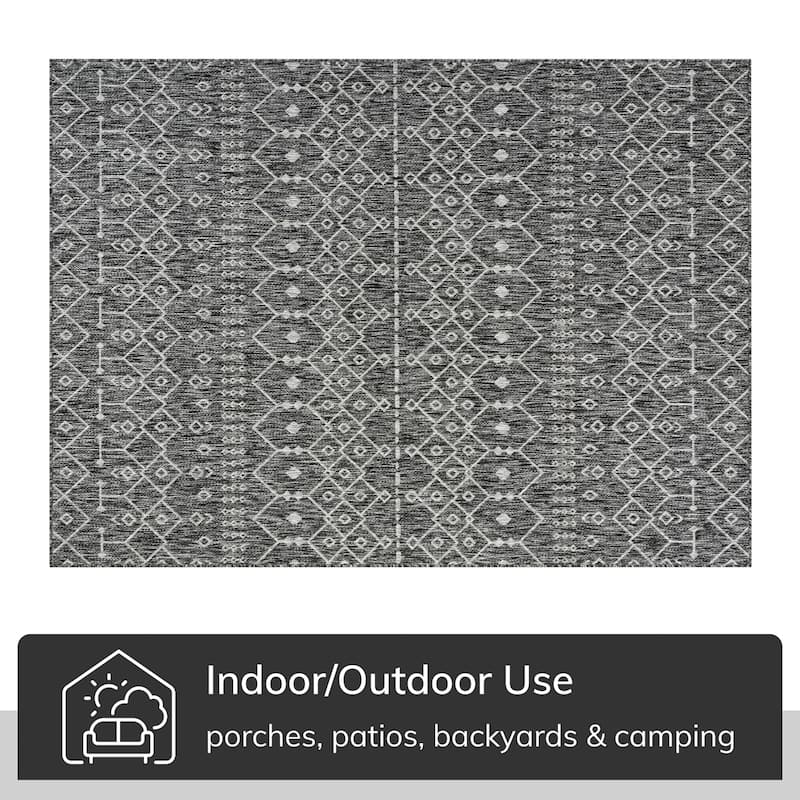 Well Woven Medusa Nord Indoor Outdoor Area Rug - 5'3" x 7'3" - Grey