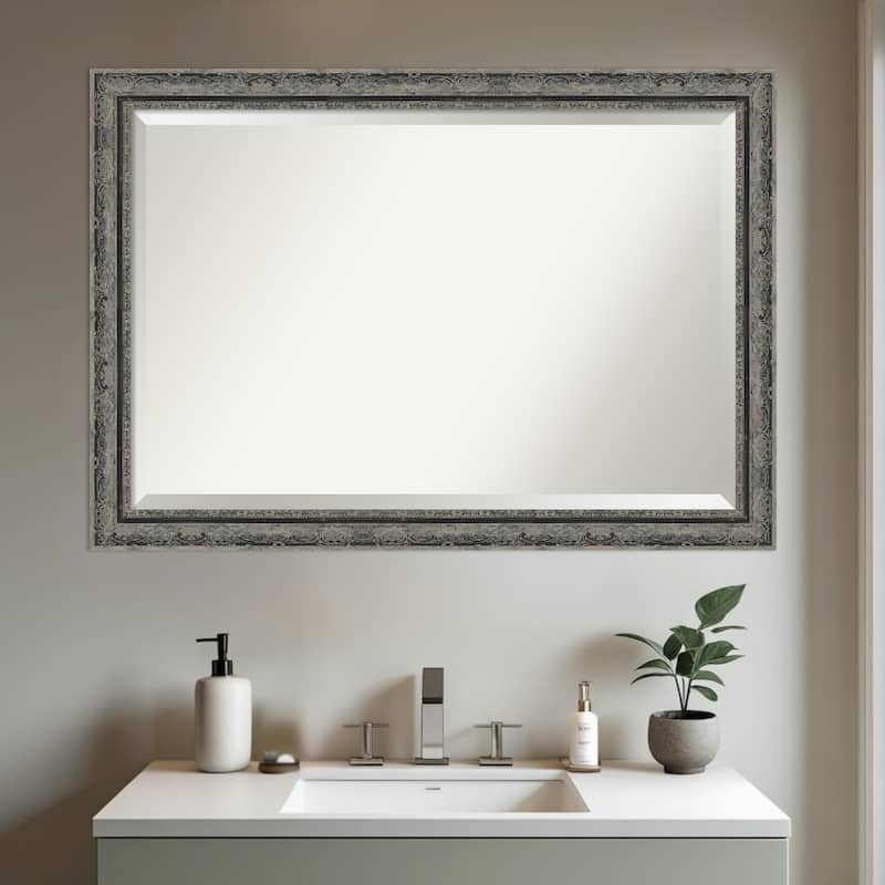 Filigree Beveled Framed Bathroom Vanity Wall Mirror