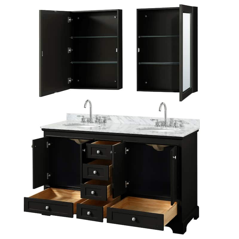 Wyndham Collection Deborah 60" Free Standing Double Vanity Set with
