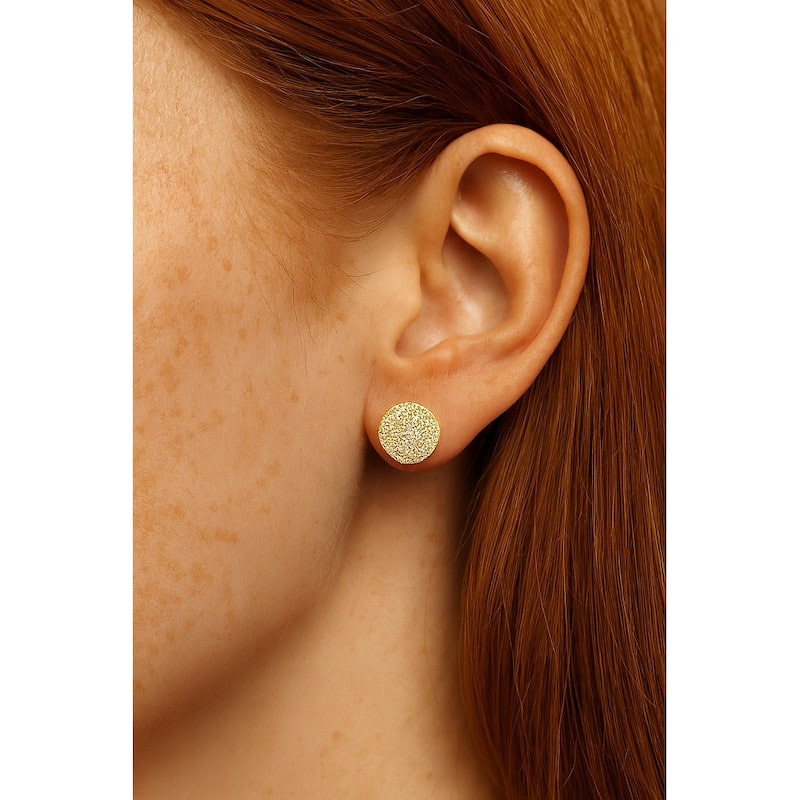 Pavé Disc Stud Earring - .5"