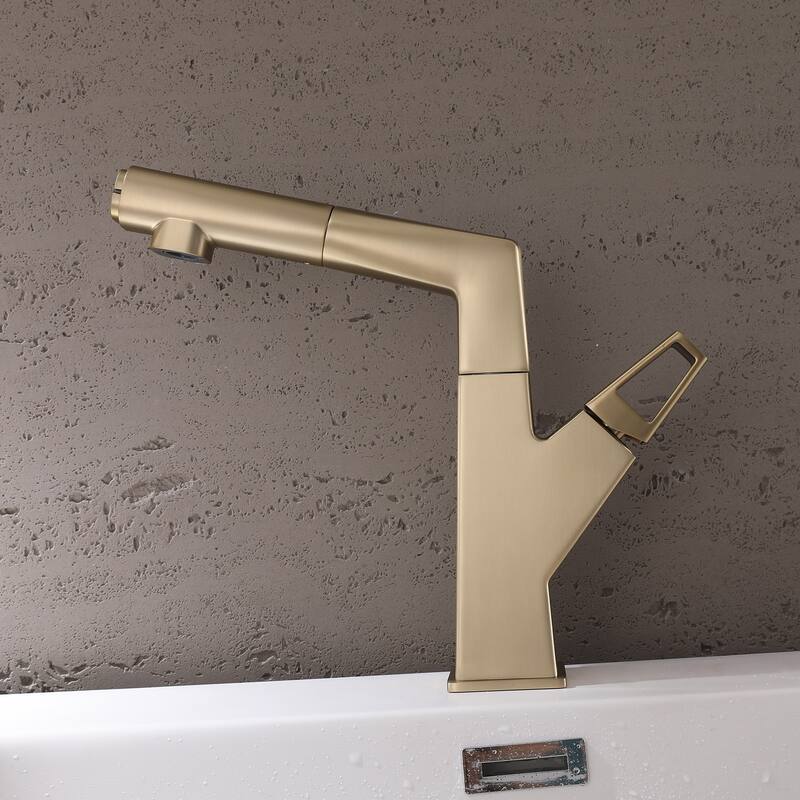 Single Handle Bathroom Faucet with Pull Out Sprayer Single Hole Bathroom Sink Faucets Modern Basin Vanity Taps