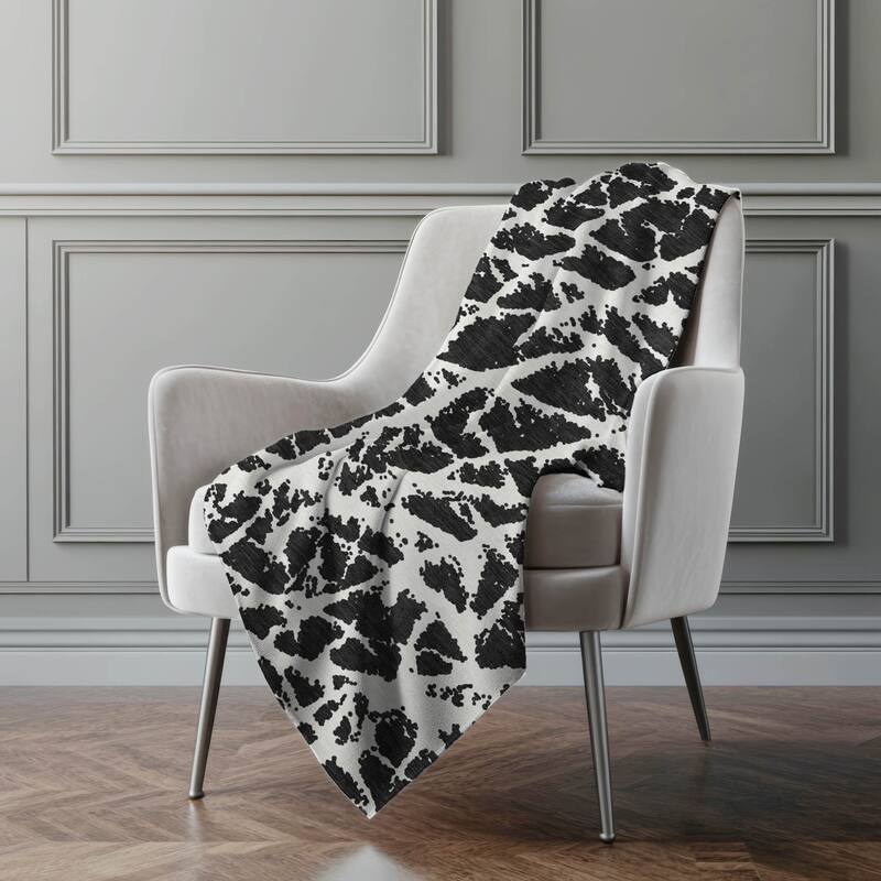 Premium Machine Washable Sherpa Casual Contemporary Throw Blanket - Black - 4'2" x 5'10"