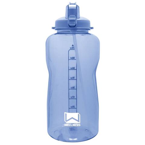 Giant Gallon Water Bottle with Carry Handle & Straw 128 oz. - Blue - 128 Oz.