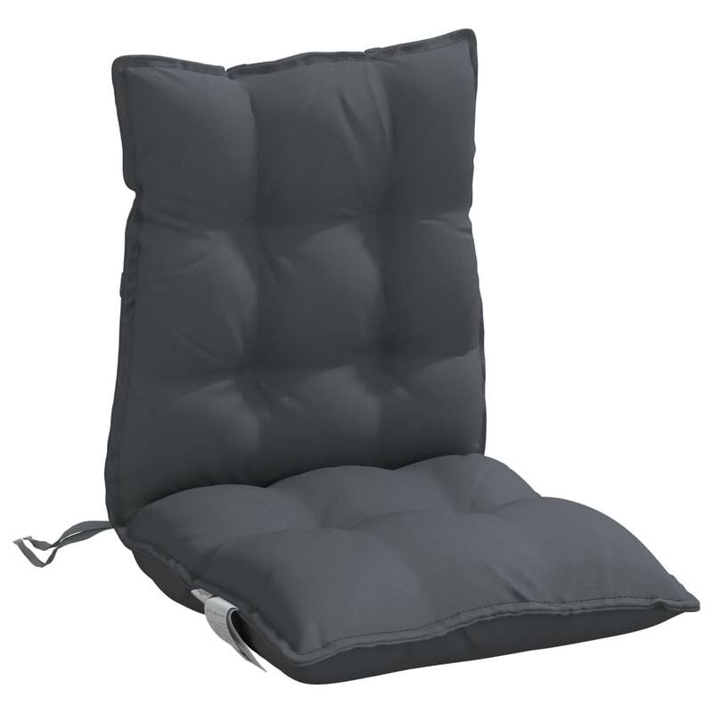vidaXL Lowback Chair Cushion Set of 4 Anthracite - 19.7 x 39.4 x 2.8 in.