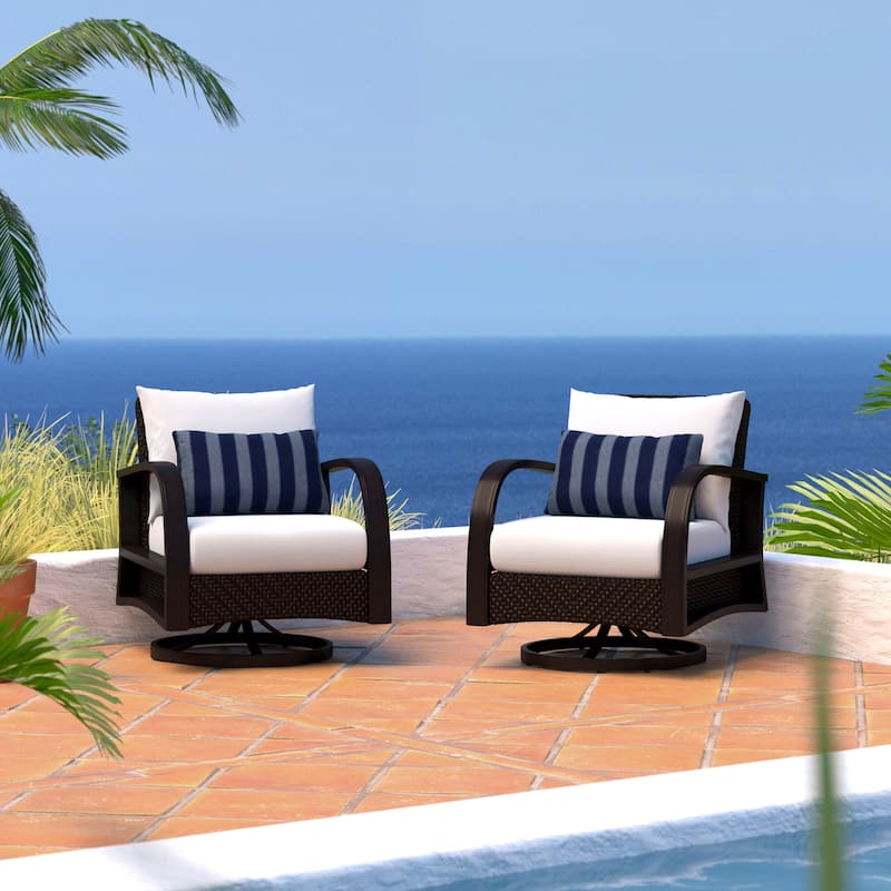 Barcelo 2 Piece Sunbrella Outdoor Patio Motion Club Chairs