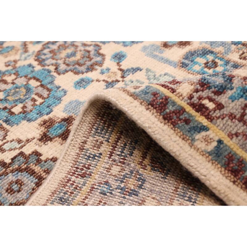 ECARPETGALLERY Hand-knotted Modern Oushak Ivory Wool Rug - 3'10 x 6'3