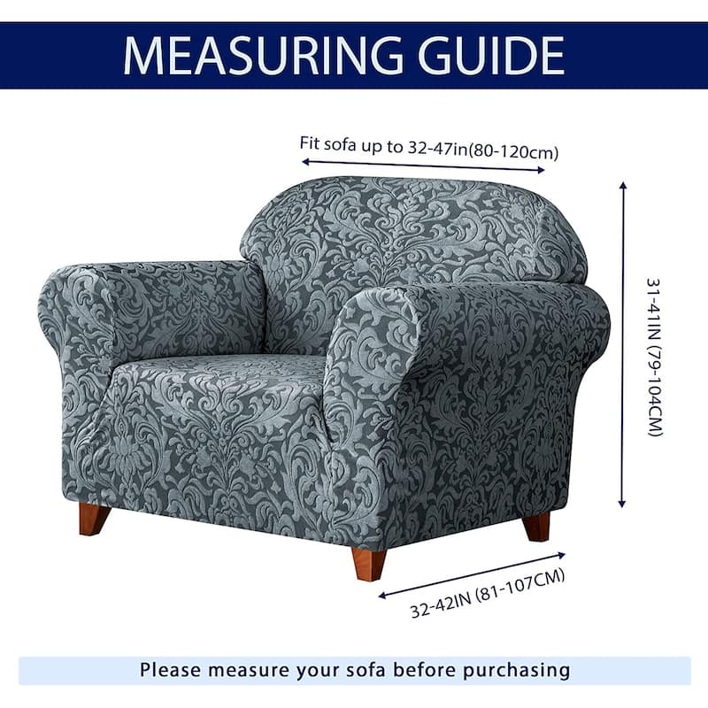 Subrtex 1 Piece Armchair Slipcover Jacquard Damask Spandex Furniture Protector