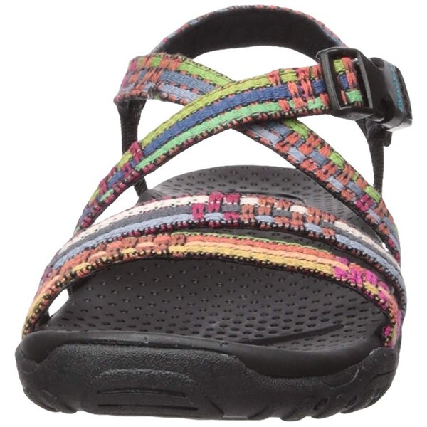 skechers strappy flat sandals with slingback