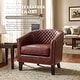 preview thumbnail 75 of 90, Axia Barrel PU Leather Accent Chair with Nailhead Trim