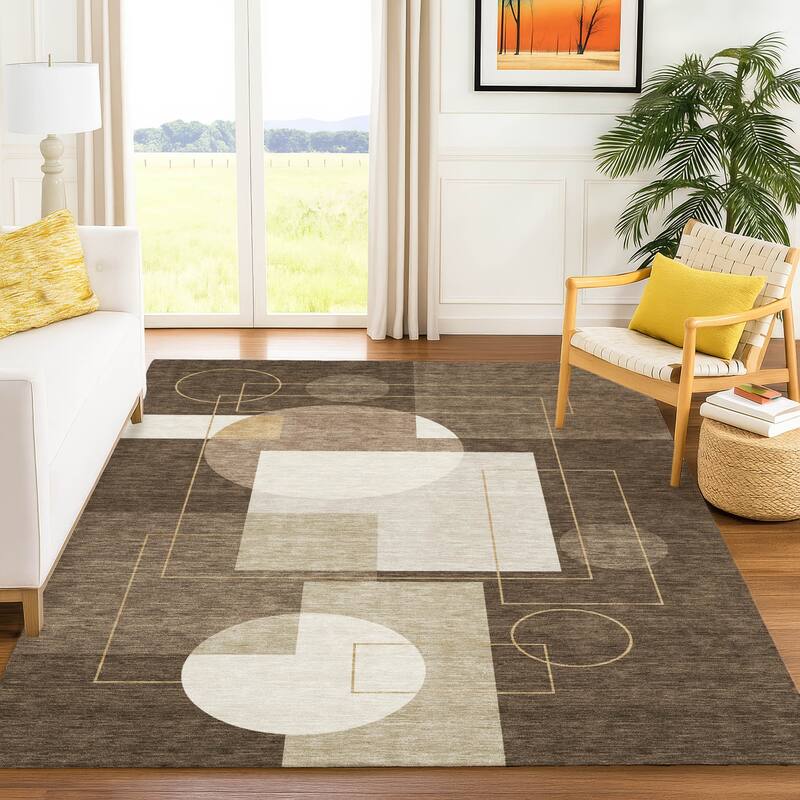 Machine Washable Indoor/ Outdoor Modern Filly Chantille Rug