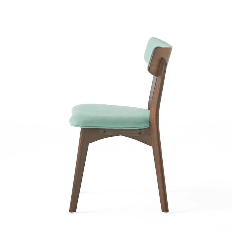 Chazz Mid-Century Modern Upholstered Rubberwood Dining Chairs (Set of 2) by Christopher Knight Home