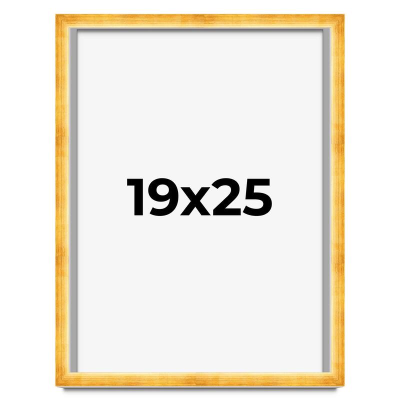 19x25 Shadow Box Frame Gold | 1.625 Inches Deep Real Wood Traditional