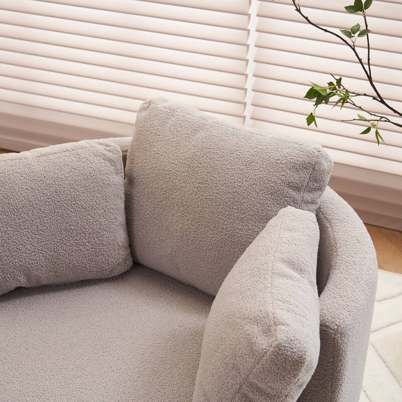 Swivel And Storage Chair With Back Cushion For Living Room