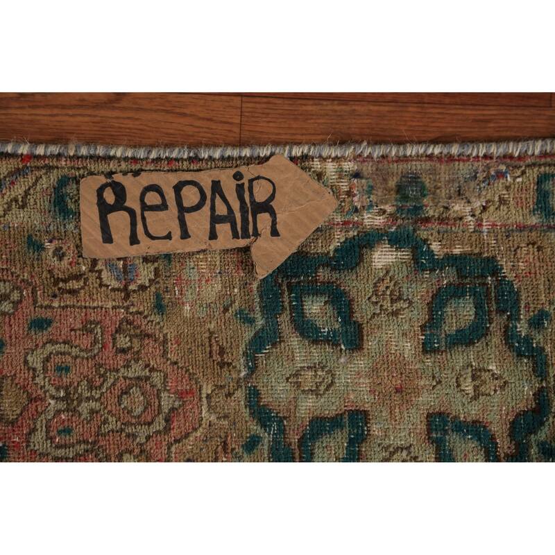 Tabriz Persian Vintage Area Rug Hand-Knotted Wool Carpet - 9'0" x 12'4"