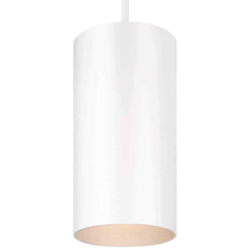 Volume Lighting 1-Light White Aluminum LED Cylinder Pendant - N/A