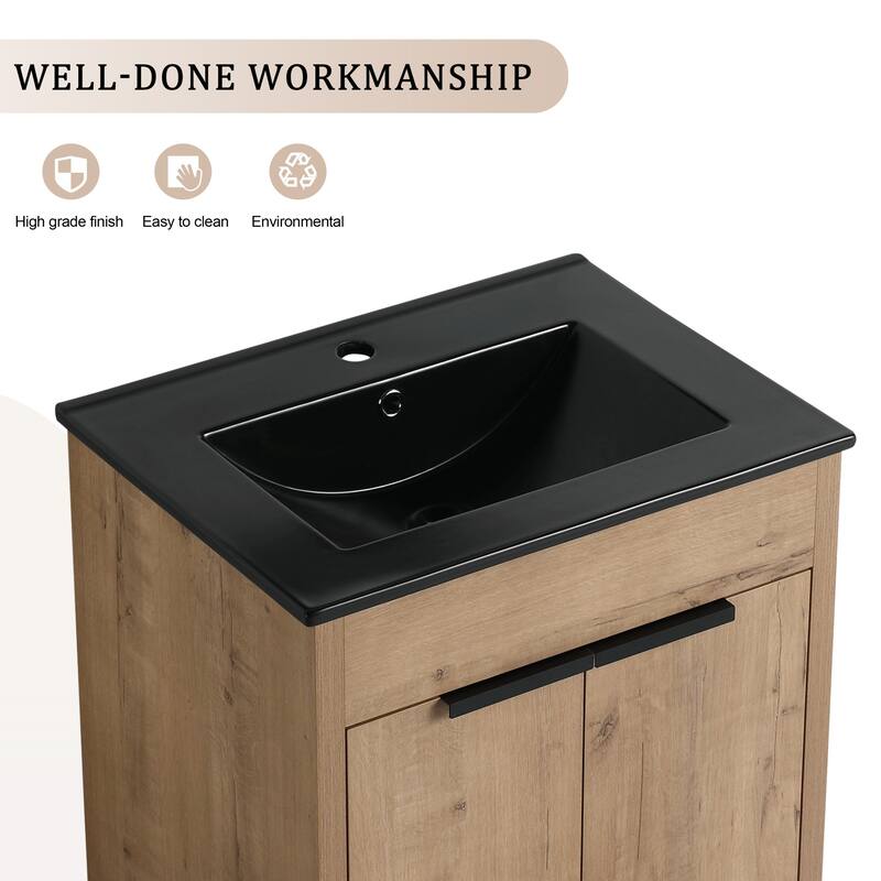 24" Bathroom Vanity with Ceramic Sink