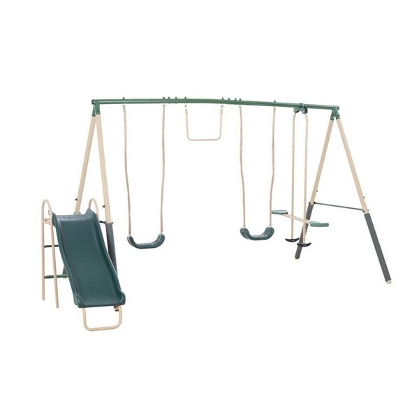 XDP Recreation Outdoor Central Park Swing Set w/ Slide, Glider