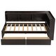 preview thumbnail 24 of 23, Twin Size L-shaped Bookcases Bed with Power Outlets, USB Charging Ports,Two Drawers