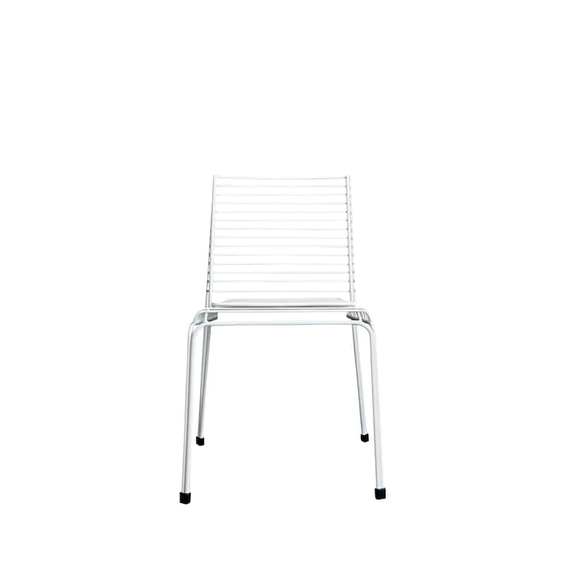 Contemporary Metal Slat Chair With Seat Pad Set of 2