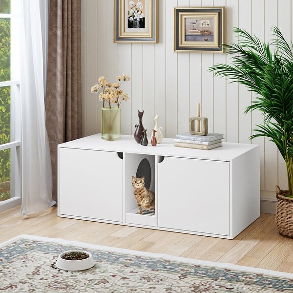 Cat Litter Box EnclosureModern Large Cat Washroom Storage 43.