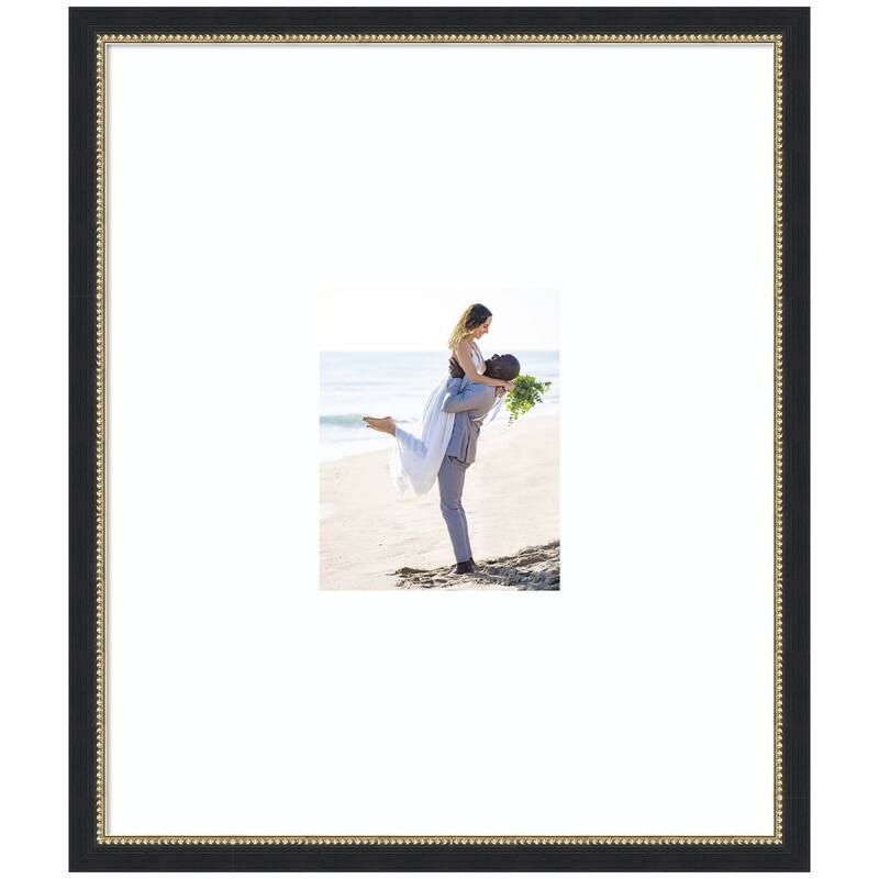 Kate and Laurel Belmont Black Photo Frame - 22x26 matted to 8x10 - Black