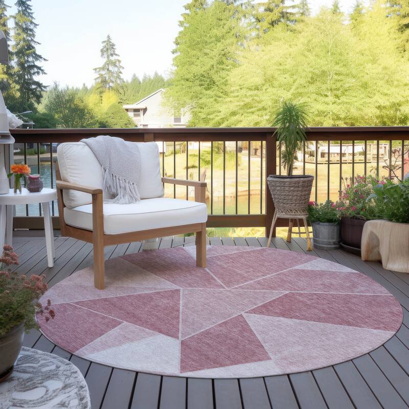 Machine Washable Indoor/ Outdoor Chantille Contemporary Mosaic Rug