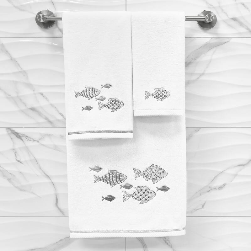 Authentic Hotel and Spa Turkish Cotton Figi 2PC Embellished Hand Towel Set