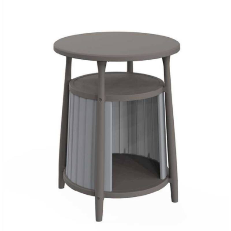 Decksplore Side Table with Storage All-Weather Resin Living Room, Bedroom, Balcony, Reading Room (Black) - BROWN