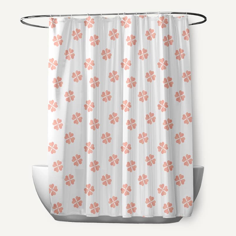 Lucky Patch Shower Curtain - Sunwashed Red