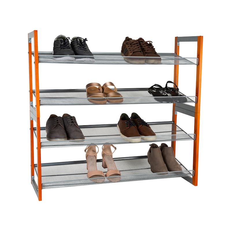 Organize It All Wooden Stackable Shoe Rack - 35.25"x12.75"x33.46"